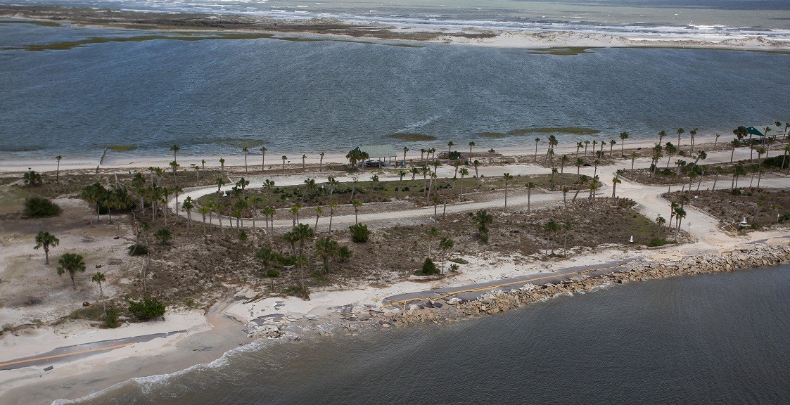 Aerial photo shows damage to Huguenot Park in Jacksonville
