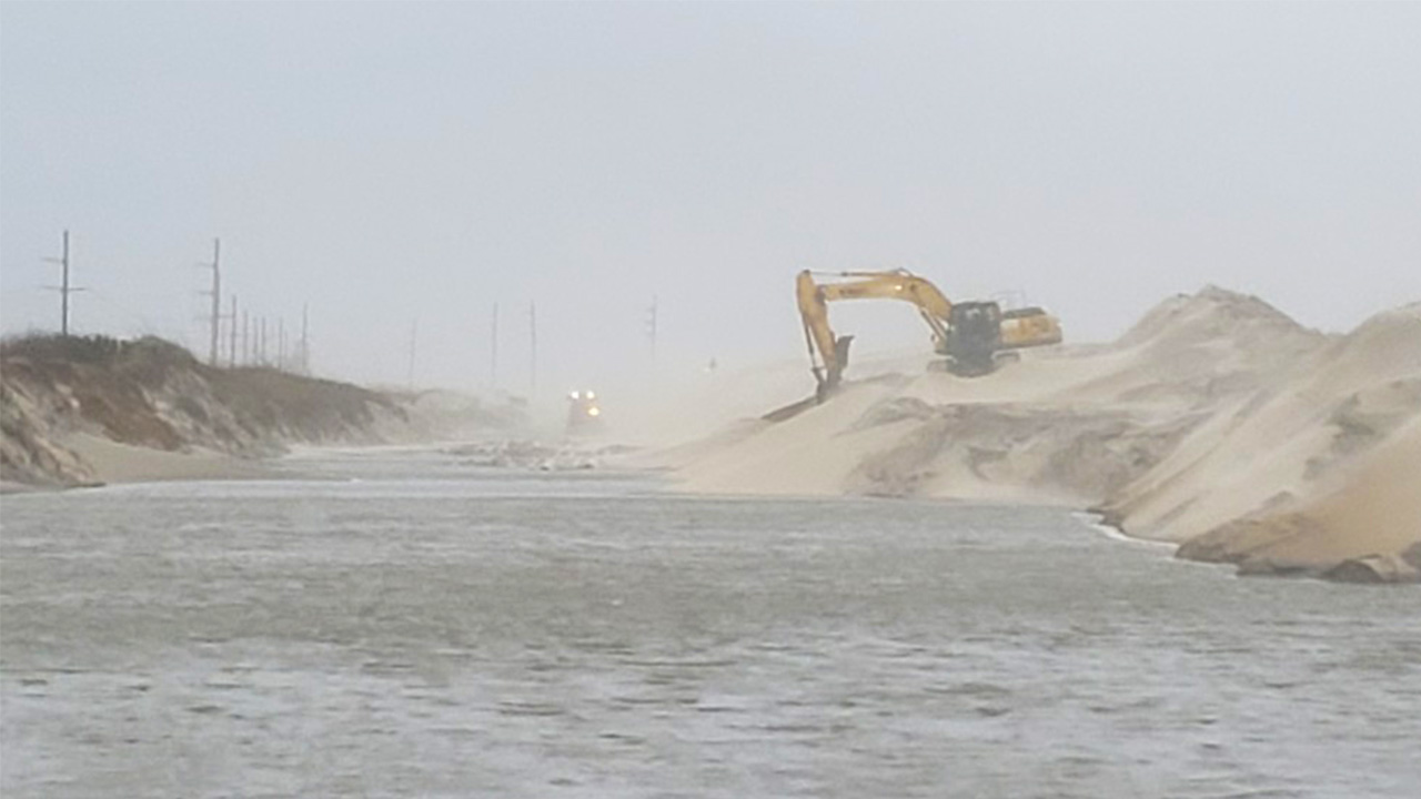 Flooding after storm on NC coast closes road on Hatteras Island WSOC TV