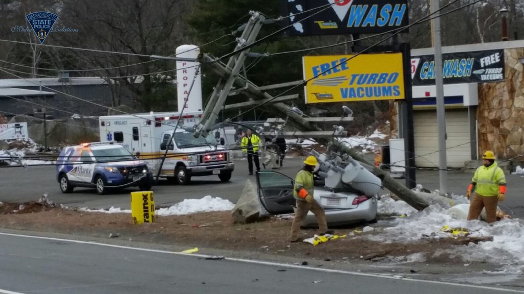 Route 1 in Peabody shut down for hours following crash Boston 25 News